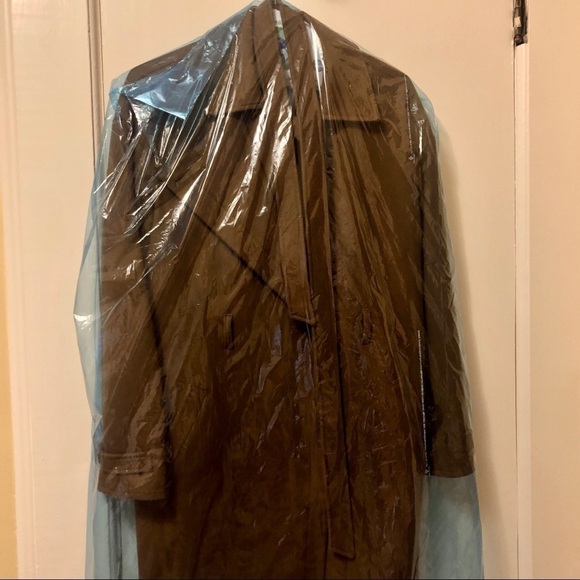 Vintage Wool Blend Trench Coat: Pecan Brown Belted Euro Style, Size Medium - Picture 12 of 16